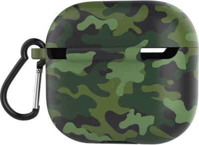 Case cover - Apple Airpods 3 - legergroen siliconen - musketon haakje