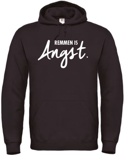 Remmen is angst wintersport hoodie zwart 3XL - wit - soBAD. | Foute apres ski outfit | kleding | verkleedkleren | wintersporttruien | wintersport dames en heren