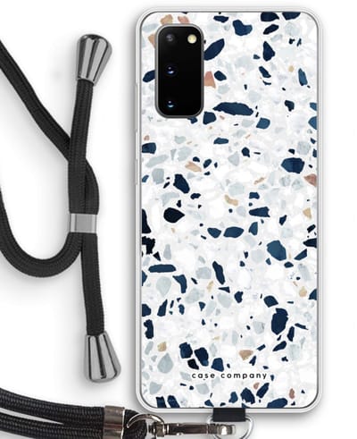 Case Company® - Hoesje met koord geschikt voor Samsung Galaxy S20 hoesje met Koord - Terrazzo N°1 - Telefoonhoesje met Zwart Koord - Bescherming aan alle Kanten en Over de Schermrand