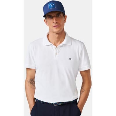 Meyer Polo Scottie High Performance Piqué Structure 4-Way Stretch Wit / male