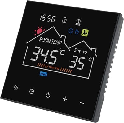 Slimme Thermostaat - Verwarming Thermostaat - Energie Besparen - Afstandsbediening via Smartphone - 10 x 10 x 6 cm - Zwart