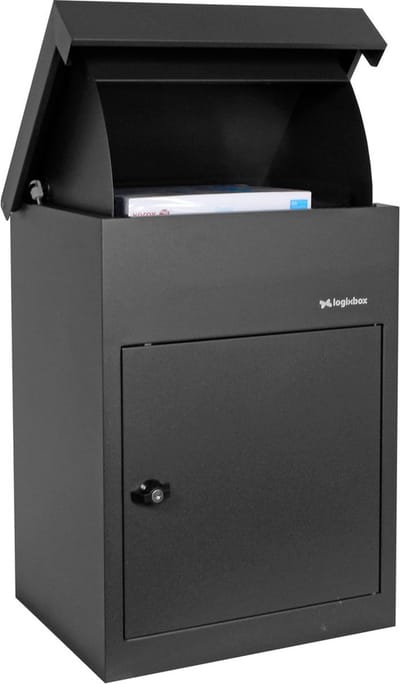 Logixbox - Pakketbrievenbus - Multibox M - Grijs - 1.0mm dik staal - Meedraaiend Antihengelsysteem - Hufterproof -- Géén Bouwpakket --