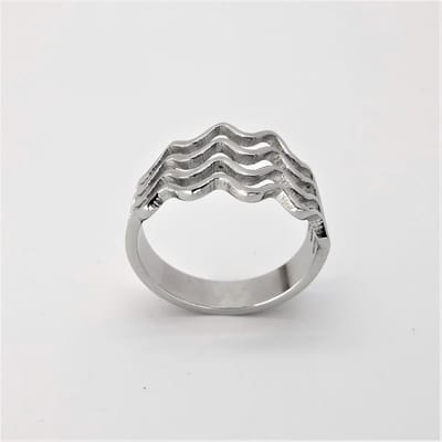 Ring - RVS - golven motief - maat 23 - prachtig ring voor je vingers en duim - past op alle gelegenheid en elke outfit.