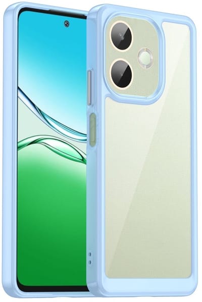 Coverup Hoesje - Geschikt voor OPPO A5 Pro 5G Hoesje - Coverup Transparant ShockProof TPU Back Cover - Lichtblauw