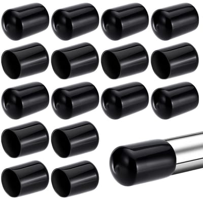 Dailygoods- PVC-Eindkappen 20 Stuks - Binnendiameter 22 mm - Zwart/Rond - Antislip - Vloerbescherming - Kunststof - Meubelbescherming