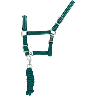 Reflecterende nylon halster en longe voor paarden Supreme