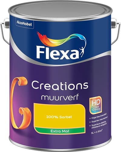 Flexa - Creations Muurverf Extra Mat - 100% Sorbet - Mengverf - 5 L