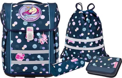 McNeill Schooltas Ergo Perfecto Schoolbag Set 5-delig Polly Donkerblauw