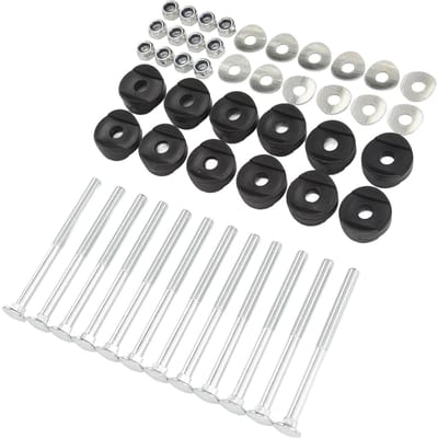 12 pcs Vis de Trampoline Acier Galvanisé Améliorer la Stabilité Longues Vis de Trampoline Jeu de Boulons et Écrous