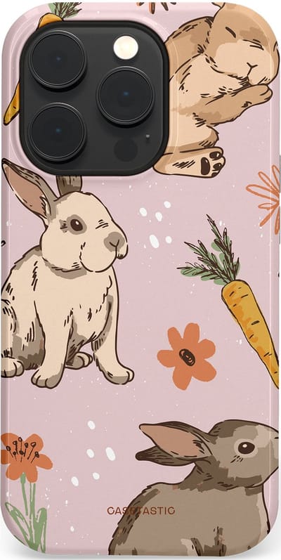 Casetastic Hoesje Geschikt voor Apple iPhone 14 Pro Magsafe - Stijlvolle Beschermende Duo-layer Case - Hop hop knuffels