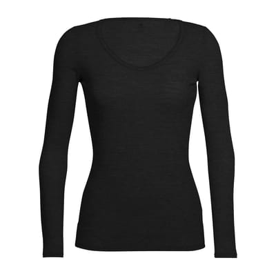 Icebreaker Siren LS Sweetheart Dames Thermoshirt - Black - M
