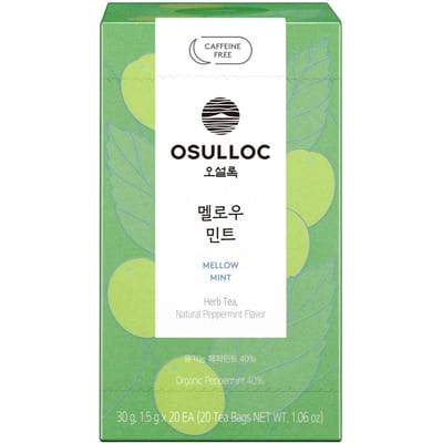 OSULLOC Mellow Mint Kruidenthee Zakjes Cafeïnevrij Biologische Pepermunt Gemengde Thee 30g 1.5g x 20ea X 1box beige