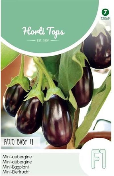 Hortitops Zaden - Aubergine Patio Baby F1 hybride
