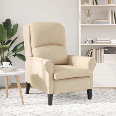 vidaXL - Fauteuil - Crème - 76 - x - 94 - x - 102 - cm - Microvezel