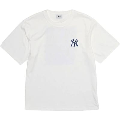 T-shirt à manches courtes ample et cool MLB New York Yankees Graffiti Unisexe T-shirts 3ATSX0863-50IVS XXL white