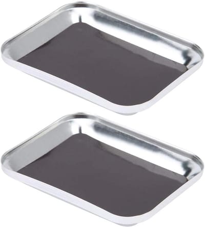 Schroefbak Set - Reparatiedoos Onderdelen - Model Reparatie - Magnetische Pad - 105x85 mm - Zilver