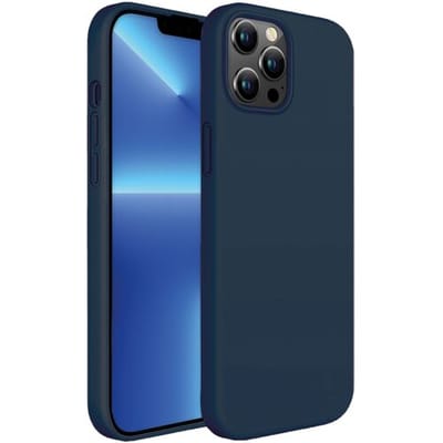 ShieldCase telefoonhoesje geschikt voor Apple iPhone 13 Pro silicone case - donkerblauw - Siliconen hoesje - Shockproof case hoesje - Backcover case