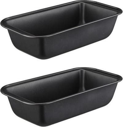 Bakvorm - 2x - zwart - 25,5 x 12 x 8,5 cm - rechthoekig - cake vorm - bakvormen - Met anti-aanbak laag - Springvormen voor o.a. cakes en brownies