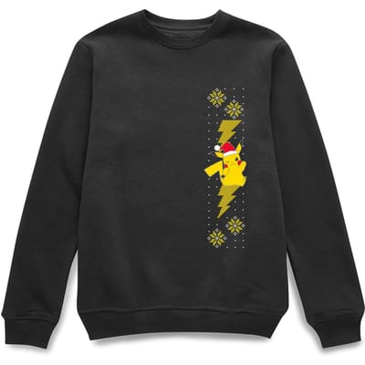 Pokemon Pikachu Christmas Wave Christmas Jumper - Black - S