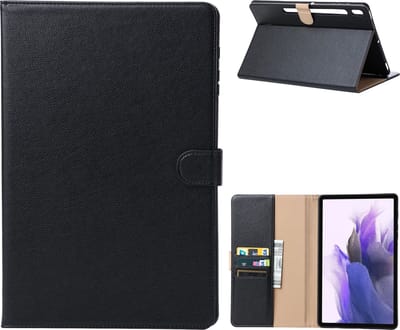Luxe Tablet Hoes - Geschikt voor Samsung Galaxy Tab S8 Plus, S7 Plus, S7 FE Hoes - 12.4 inch (2021-2022) - Zwart
