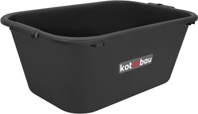 KOTARBAU® Mortelkuip, Mortelbak, Kunststof, 55 L, 66x45x28 cm, Zwart, Rechthoekige Metselkuip, Metselbak, voor Bouwplaats en Tuin, Cementbak, Kunststof Speciekuip