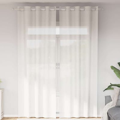 vidaXL - Gordijnen - voile - met - doorvoertules - 2 - st - wit