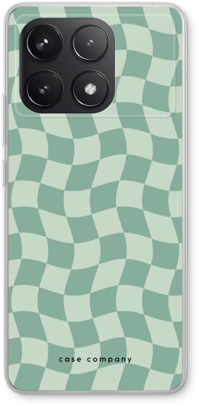 Case Company® - Hoesje geschikt voor Xiaomi Poco F6 Pro hoesje - Grid Groen - Soft Cover Telefoonhoesje - Bescherming aan alle Kanten en Schermrand