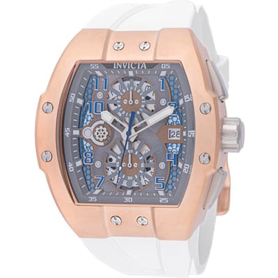 Invicta Racing 48028 Heren Horloge - Quartz Uurwerk - Roestvrij Staal met grijze Wijzerplaat - 47mm