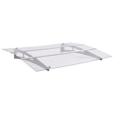 vidaXL - Deurluifel - 120x90 - cm - polycarbonaat - zilverkleurig - en - transparant