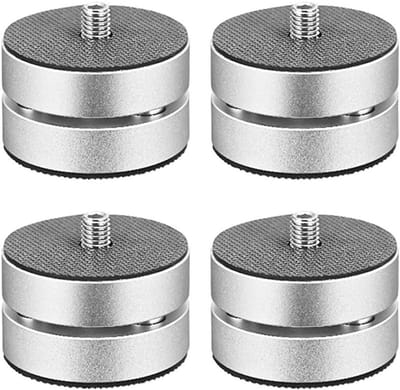 Anti-Voeten Pads - Trillingsdempers - Audioverbetering - Hoge Draagkracht - 4 stuks - Zilver
