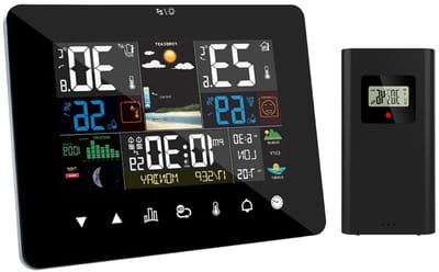 Weerstation Digitaal - Weersvoorspeller Klok - Binnen Buiten Meten - Touchscreen Bediening - 60 Meter Bereik - Wit