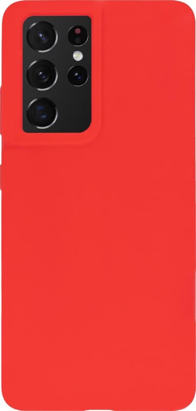 BMAX Siliconen hard case hoesje geschikt voor Samsung Galaxy S21 Ultra - Hard Cover - Beschermhoesje - Telefoonhoesje - Hard case - Telefoonbescherming - Rood