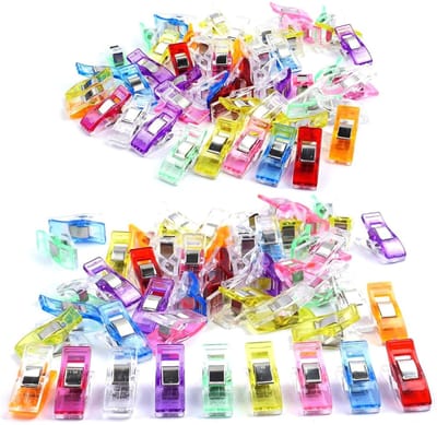 TOVBMUP Kleine clips - Naaiclips - Stofclips - Naaiaccessoires - Voor naaien, vastmaken van stoffen, etc. - Diverse kleuren - 100 stuks