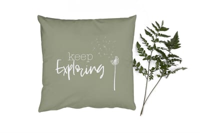 Sierkussens - Kussentjes Woonkamer - 40x40 cm - Spreuken - Quotes - Keep exploring - Reizen