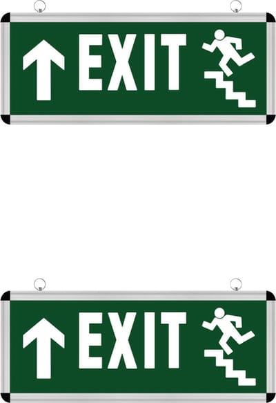 LED Noodverlichting Exit - 2 Pack - Rabonta Omhoog - Hangend - 3W