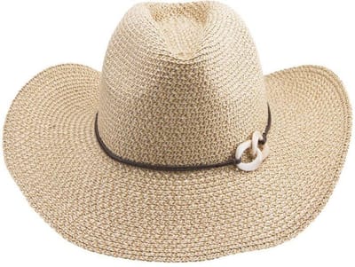 Gillaroo Cowboy – Cowboyhoed Dames Zonnehoed UV Werend - Maat: M-L: 58 cm - Naturel