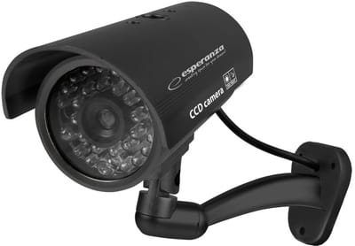 ESPERANZA Dummy Monitoring Camera Spectre Black – Realistische Nepcamera voor Beveiliging en Afschrikking - Inbraakbeveiliging - Dummy Camera