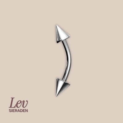 Lev Sieraden - Wenkbrauw piercing cone - 1.2 x 6 mm - Titanium - Zilver kleurig - Banana barbell - Cone barbell