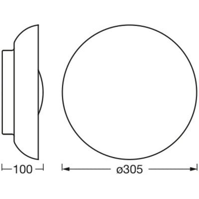 OSRAM ORBIS MADRID plafondlamp 305mm, zwart, 2xE27 fitting, geschikt voor slimme lamp, hoge kwaliteit, modern design, metalen behuizing, geschikt voor gebruik binnenshuis, rond, IP20