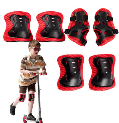 Beschermende uitrusting kinderen - Valbescherming set - Sportieve activiteiten - Ademend en comfortabel - Leeftijd 3-12 jaar - Rood