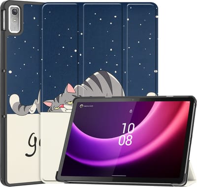 Hoesje - Geschikt voor Lenovo Tab P11 (2e / 2nd Generatie) - Dun & Stevig - Hardcover Book Case - Trifold Bookcase Hoes - Hard Cover - Tablethoes - Kat
