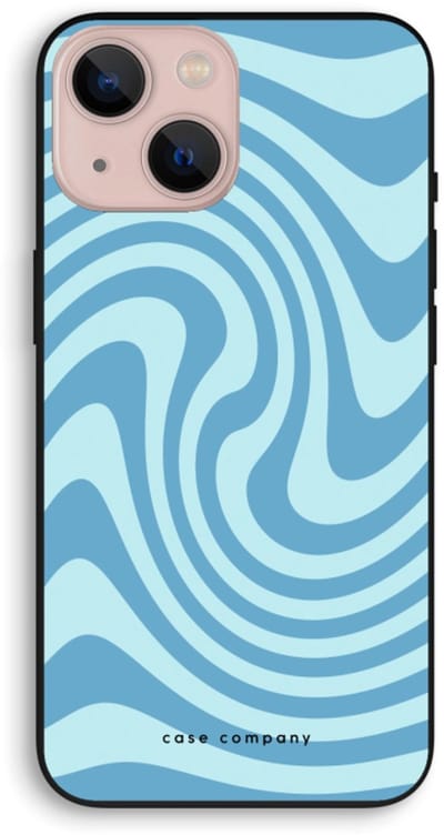 Case Company® - Hoesje geschikt voor iPhone 13 mini hoesje - Swirl Blauw - Biologisch Afbreekbaar Telefoonhoesje - Bescherming alle Kanten en Schermrand