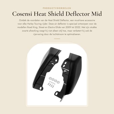 Dailygoods - Heat Shield Deflector - Mid Frame Air Deflector - Zwart - Motorfiets Accessoire - Geschikt voor Harley Touring - 2009-2022