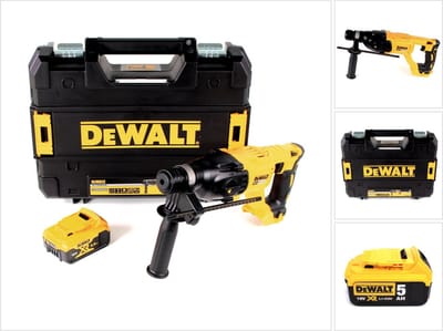 DeWalt DCH 133 NT Snoerloze combihamer 18V 2.6J SDS plus Brushless + 1x accu 5.0Ah + TSTAK - zonder lader