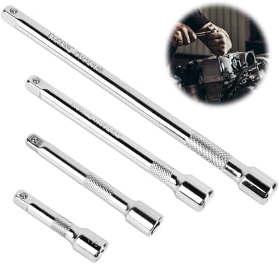 Cosensi- Steeksleutelset 1/4 inch - Verlengstuk 50/75/100/150 mm - Chrome vanadium - Robuust en duurzaam - Handvat met ribbels - Verbeterde bereikbaarheid