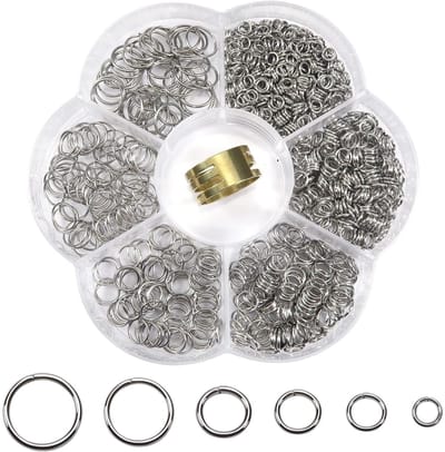 longziming -Jump Rings - Roestvrij Staal - 6 Maten Van 4 Mm Tot 10 Mm - 1000 Stuks - Sieradenmaken Zilver