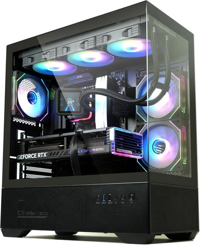 Mid-Tower ATX PC Behuizing met 3 ARGB Ventilatoren, USB-C en Gehard Glas