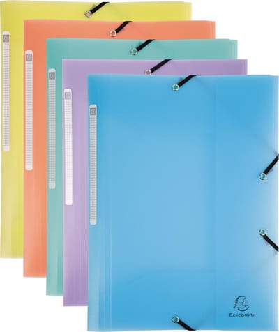 Exacompta Elastomap met 3 kleppen in polypropyleen Chromaline Pastel - A4 - Geassorteerd - 55170E
