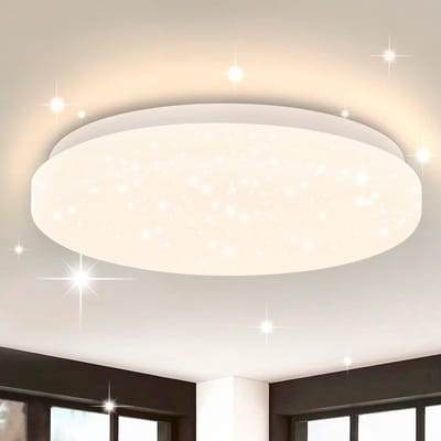 NETTLIFE LED Plafondlamp - wit - rond - 21cm sterrenhemel lamp - 3000K warm wit - 15W hal lamp - voor keuken | woonkamer | kinderkamer