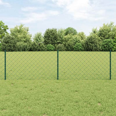 vidaXL - gaashek - met - palen - 10 - x - 0,6 - m - PVC-Coated - Staal - Groen - Mesh